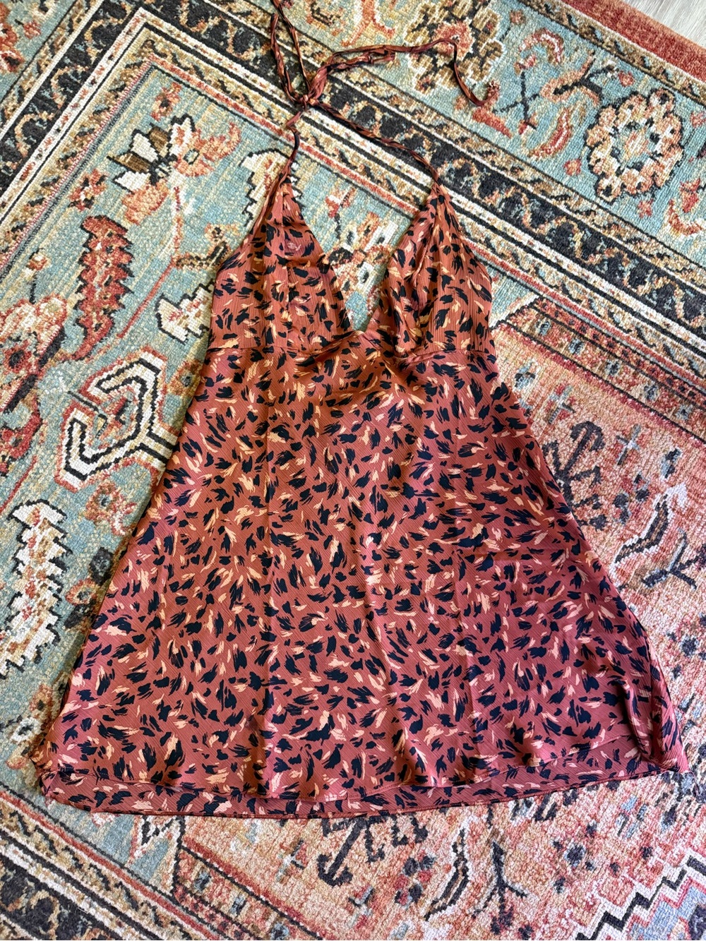 Free People Cheetah Slip Mini Dress